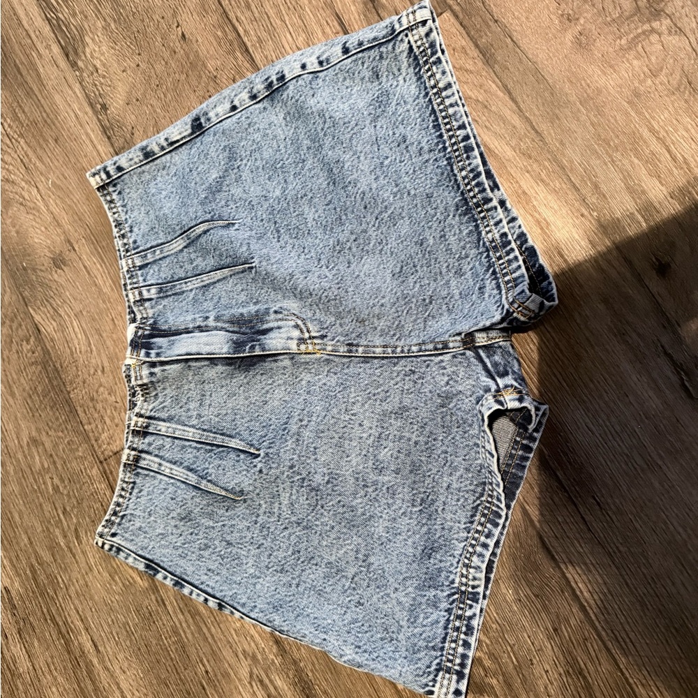 Light Wash High-Rise Denim Shorts